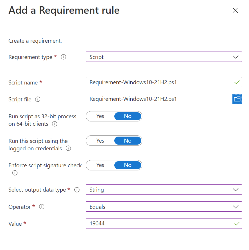 fill in requirement rules