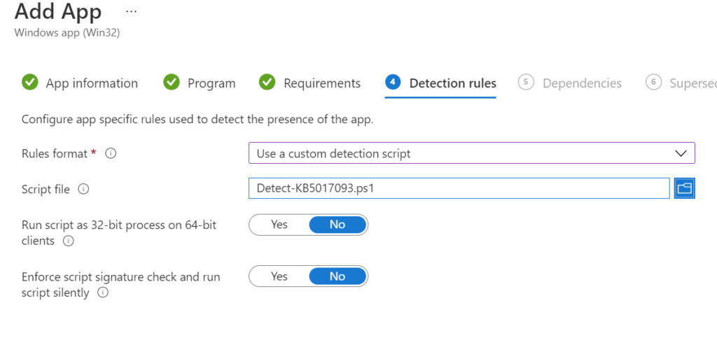 fill in detection rules