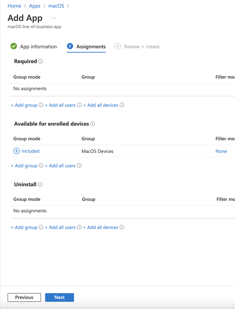 Deploy MacOS app for Company Portal