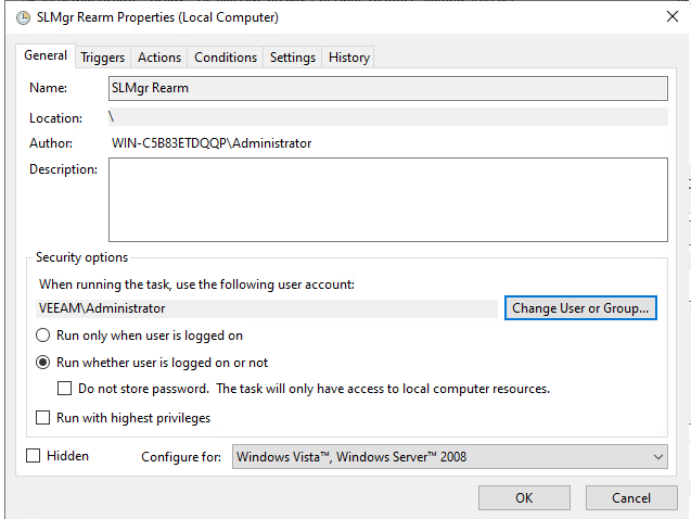 create task to renew license for windows server