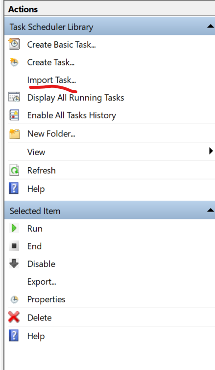 Task Scheduler - Import Option