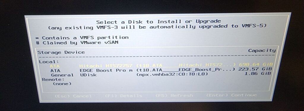 Select a Disk Menu Screen