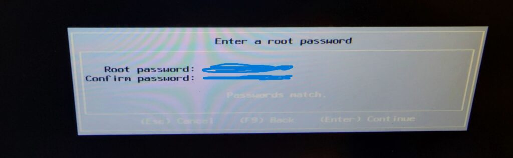 Create a Password Installation Screen
