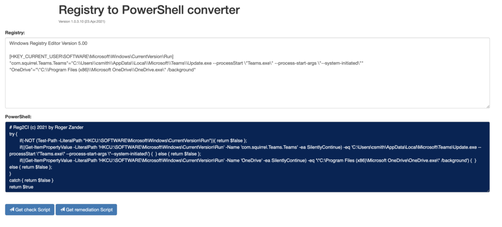 registry key to powershell conversion