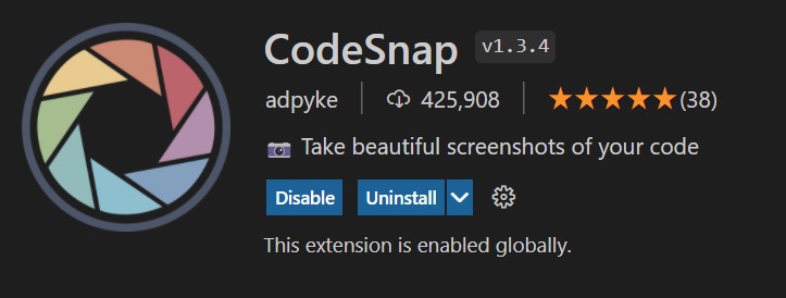 CodeSnap VS Code Extensions