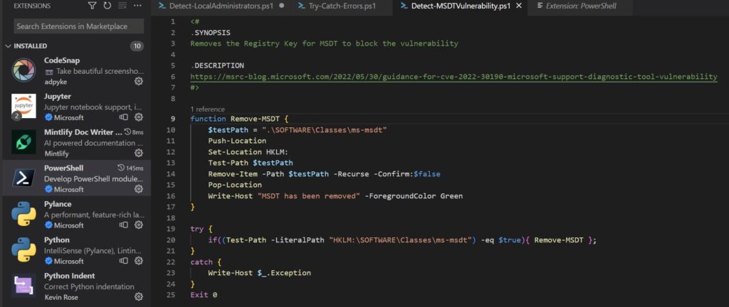 The color Highlights make VS Code far easier than PowerShell ISE for Scripting