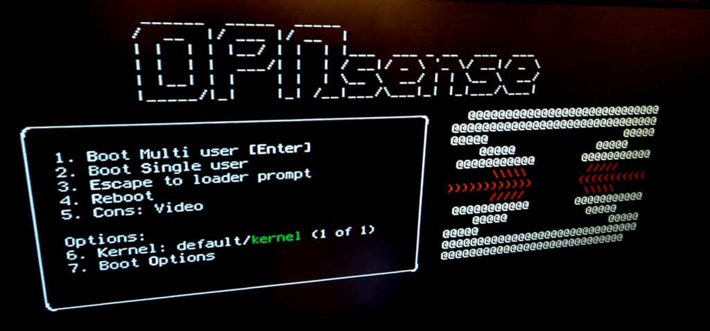 OPNsense firewall welcome screen