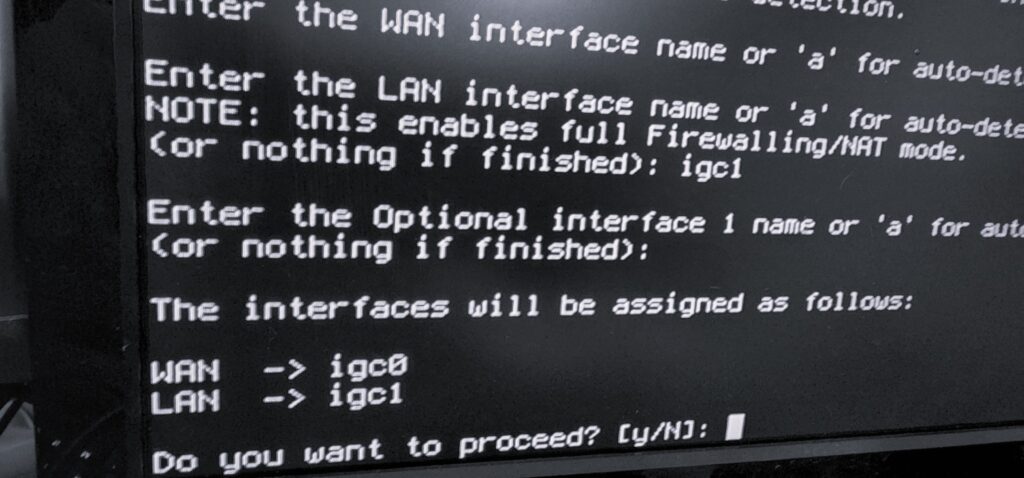 finalize setting the interfaces before installation