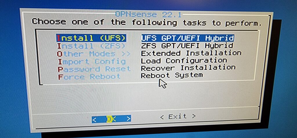 choose a file system to install