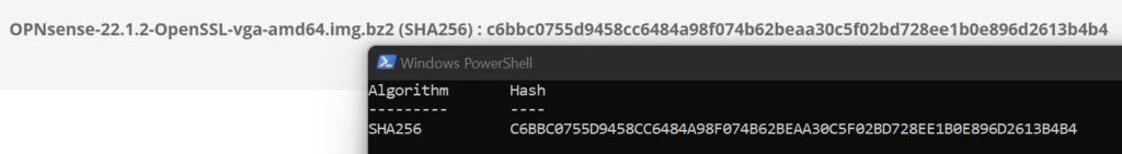 Compare this to the SHA256 hash value on the website