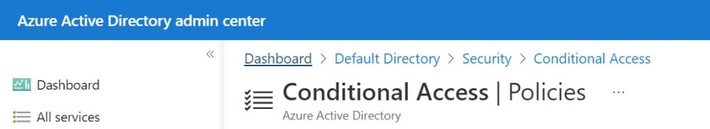 aad conditional access page