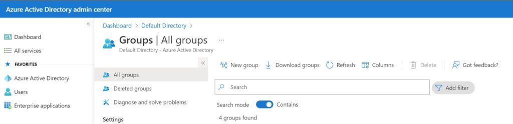 aad groups page