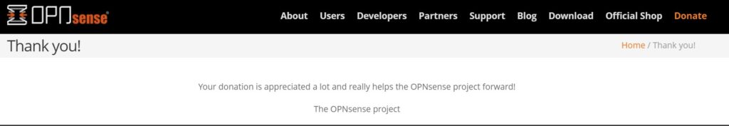 Donation to OPNsense project