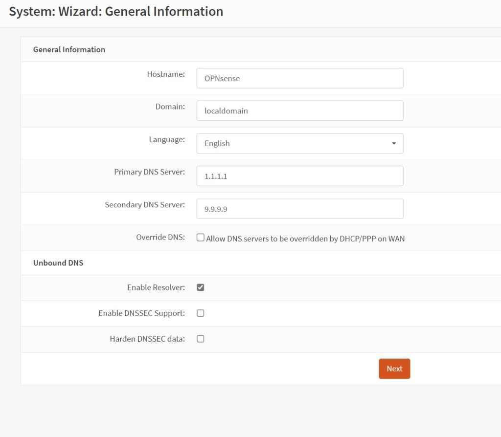 configure the general system information