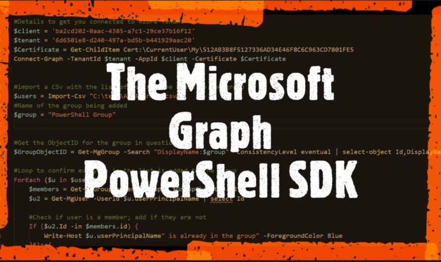 How to use the Microsoft Graph PowerShell SDK