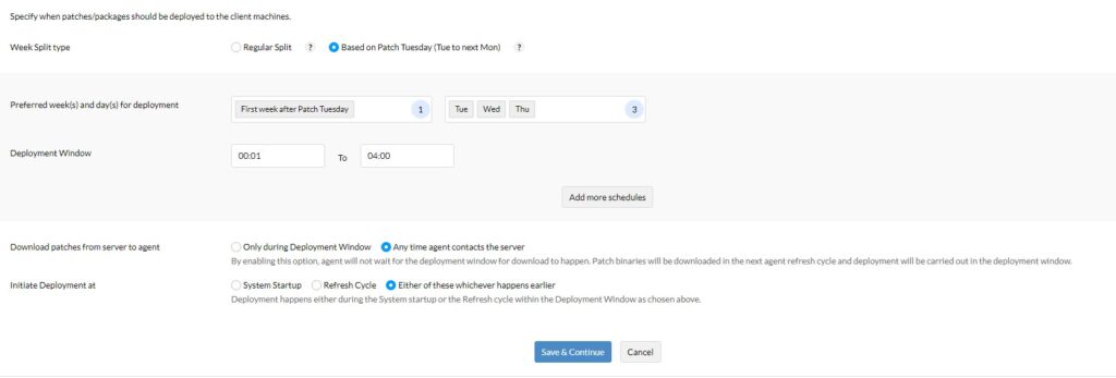 patch manager deployment configuration