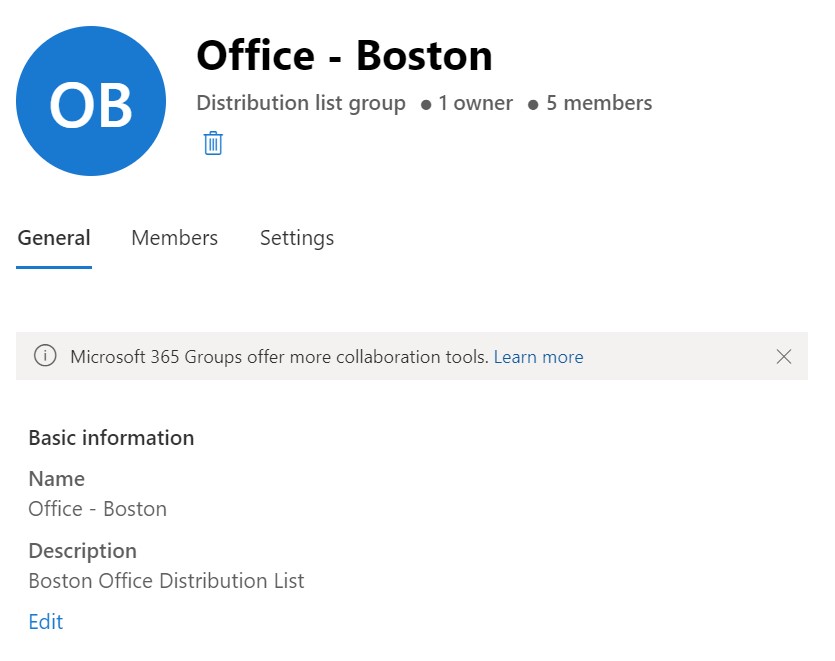 I can see that there is 1 owner, and 5 members which matches the CSV I started with
