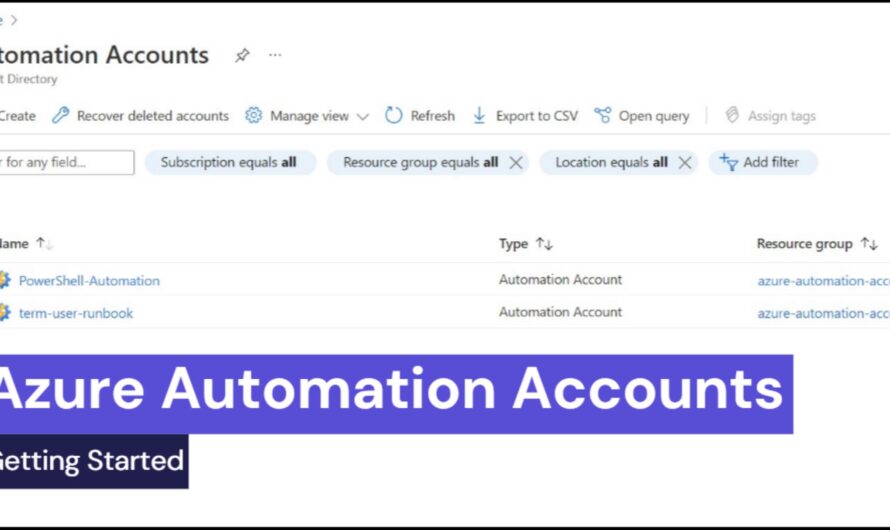 How to Get Started with an Azure Automation Account pt. 1