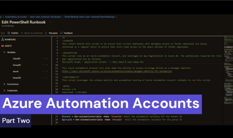 How to Get Started with an Azure Automation Account pt. 2
