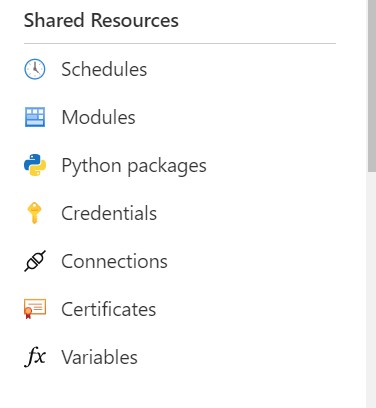 Automation Account Shared Resources