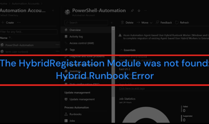 The HybridRegistration Module was not found: Hybrid Runbook Error