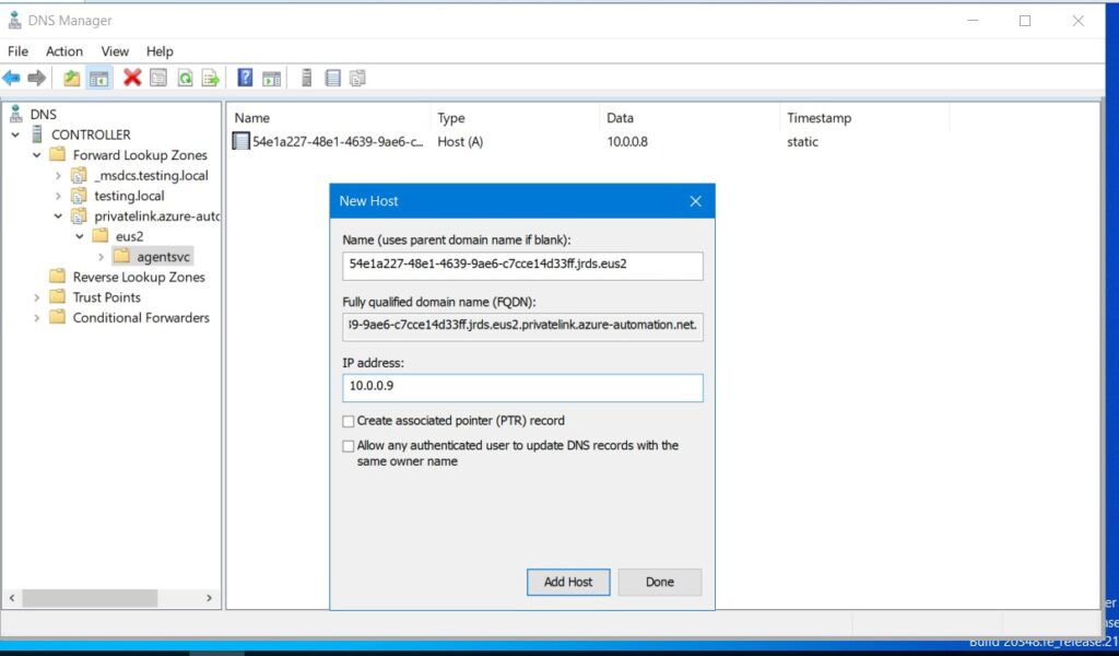 entry number two for automation account privatelink