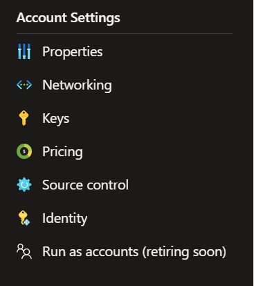 keys and storage url location