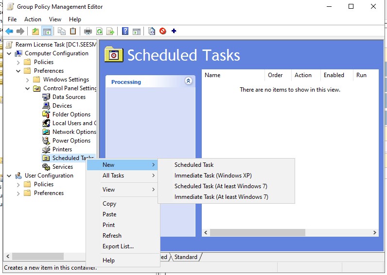 new scheduled task GPO for home lab tips number 2