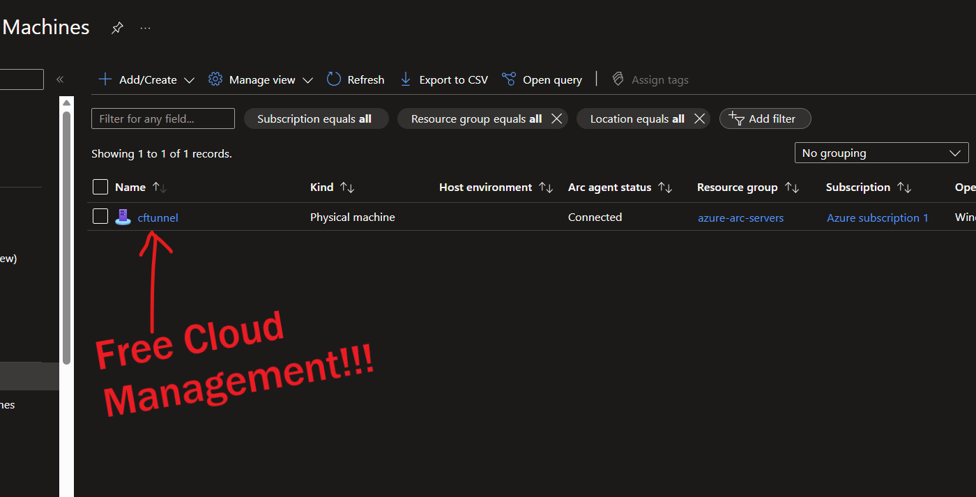 azure arc free cloud management