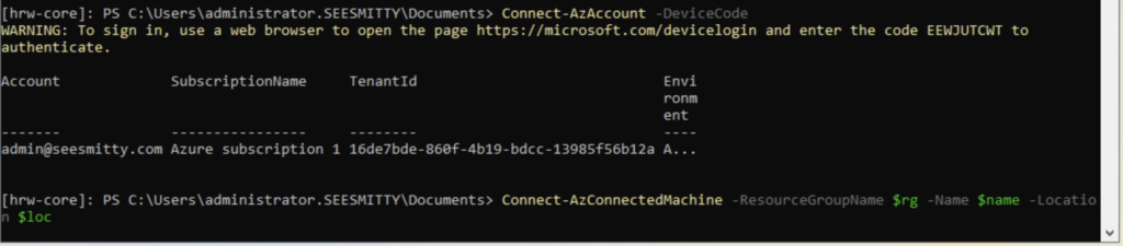 begin remote powershell authentication