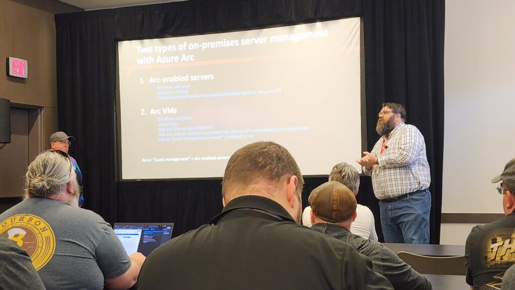 Chad Lich from Microsoft and MVP Kristopher Turner discussing Azure Arc at MMSMOA 2024